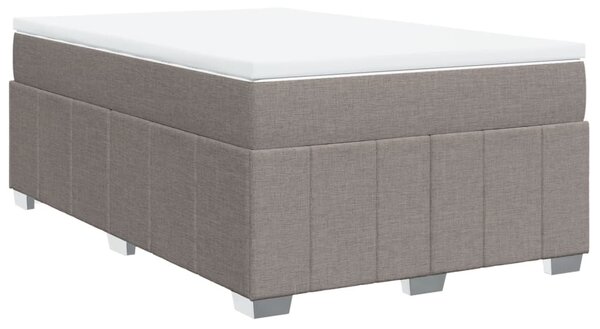 VidaXL Box spring postelja z vzmetnico taupe 120x200 cm blago