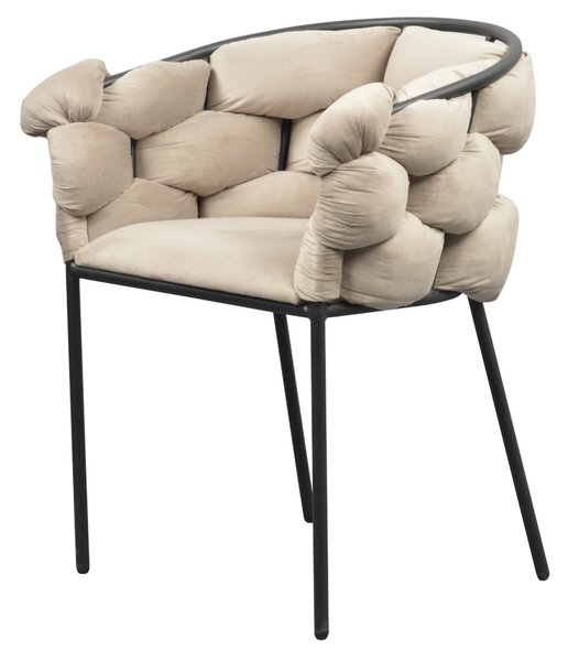 KONDELA Jedilniški stol, sivo-rjava Taupe tkanina Velvet/črna, DOROTA