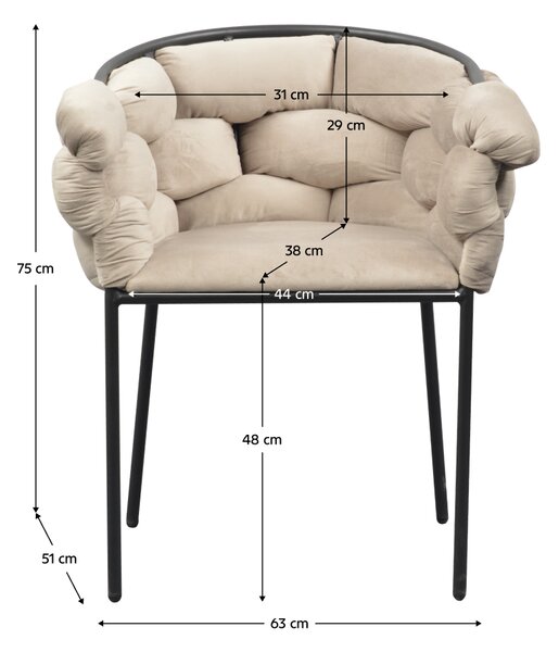 KONDELA Jedilniški stol, sivo-rjava Taupe tkanina Velvet/črna, DOROTA