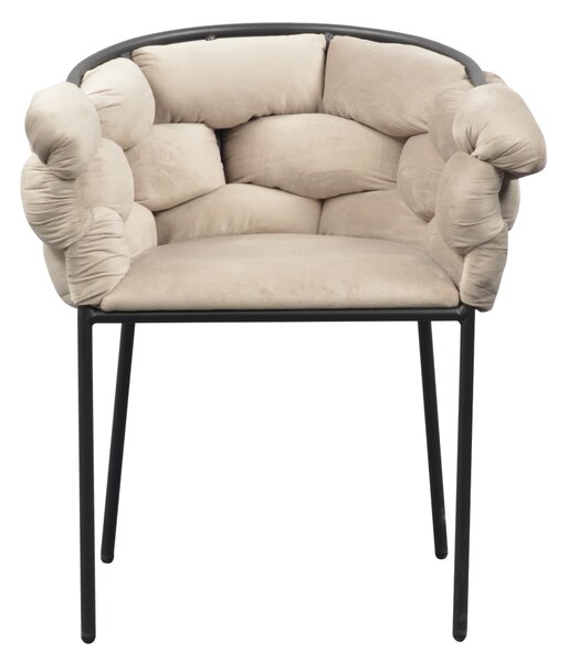 KONDELA Jedilniški stol, sivo-rjava Taupe tkanina Velvet/črna, DOROTA
