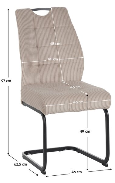 KONDELA Jedilniški stol, rjavo-siva Taupe/črna, KELMA