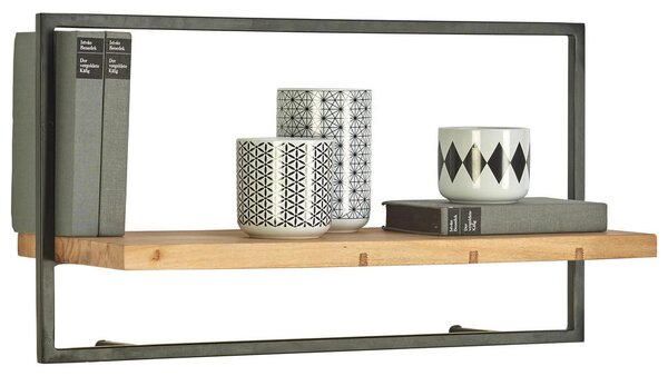 STENSKI REGAL 65/35/25 cm črna, barve akacije