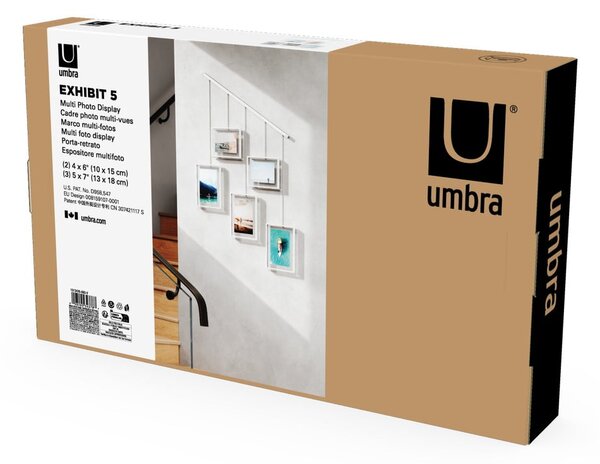 Beli kovinski stenski okvirji v kompletu 5 ks 66x69 cm Exhibit – Umbra