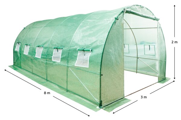 KONDELA Rezervna ponjava za rastlinjak, zelena, 3x8x2 m, FELKO NEW TYP 4