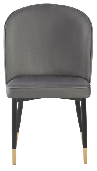 KONDELA Jedilni stol, siva tkanina Velvet/črna, UDAJA