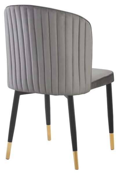 KONDELA Jedilni stol, siva tkanina Velvet/črna, UDAJA