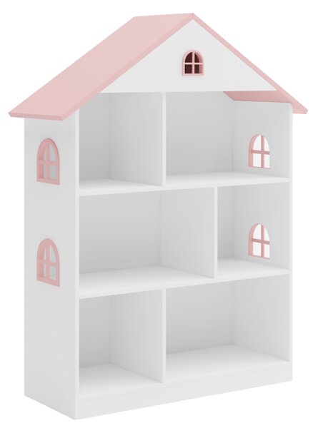 KONDELA Otroška knjižna omara, bela/roza, MAISON TYP 1