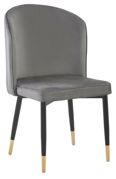 KONDELA Jedilni stol, siva tkanina Velvet/črna, UDAJA