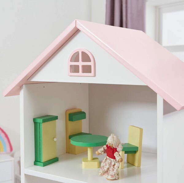 KONDELA Otroška knjižna omara, bela/roza, MAISON TYP 2
