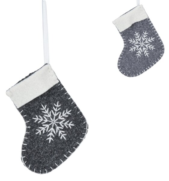 Viseča božična nogavica SNOW SOCK 12 cm - različne barve Barva: Temno siva