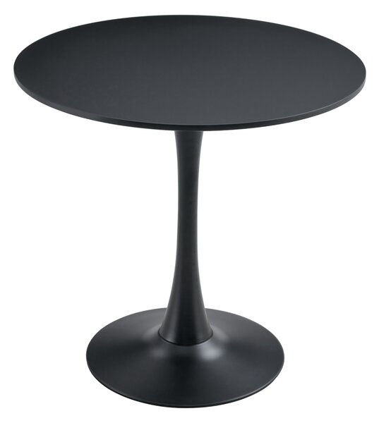 KONDELA Jedilna miza, črna, premer 80 cm, REVENTON NEW