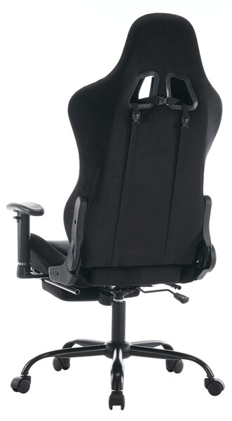 KONDELA Pisarniški/igričarski stol, črna tkanina Velvet, nosilnost 150 kg, SALOP