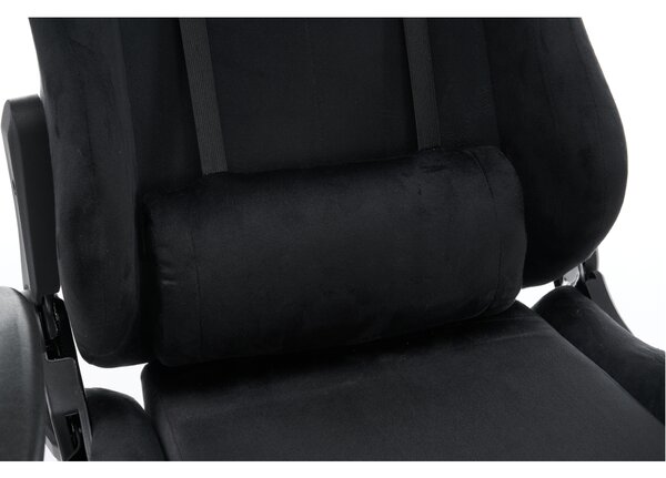 KONDELA Pisarniški/igričarski stol, črna tkanina Velvet, nosilnost 150 kg, SALOP