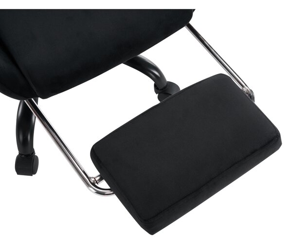 KONDELA Pisarniški/igričarski stol, črna tkanina Velvet, nosilnost 150 kg, SALOP