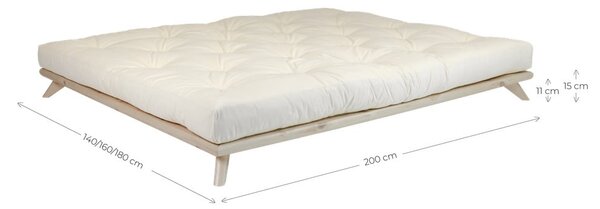 Zakonska postelja iz borovega lesa z letvenim dnom Karup Design Senza Bed Natural, 140 x 200 cm