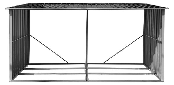 KONDELA Lopa za drva, antracit/bela, 377,5x121x194 cm, DARYL TYP 4