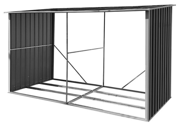 KONDELA Lopa za drva, antracit/bela, 377,5x121x194 cm, DARYL TYP 4