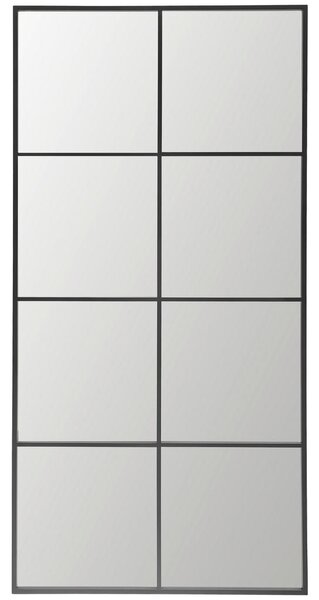 STENSKO OGLEDALO, 90/180/2,6 cm kovina, steklo, leseni material