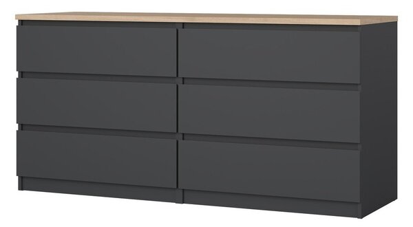 Temno siva komoda 154x76x50 cm Naia – Tvilum