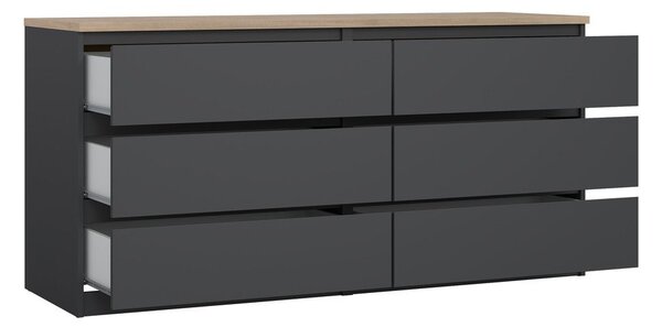Temno siva komoda 154x76x50 cm Naia – Tvilum