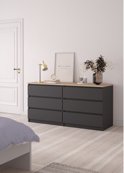 Temno siva komoda 154x76x50 cm Naia – Tvilum