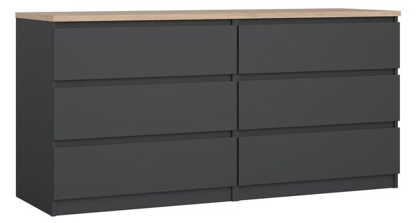 Temno siva komoda 154x76x50 cm Naia – Tvilum
