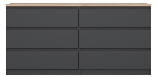 Temno siva komoda 154x76x50 cm Naia – Tvilum