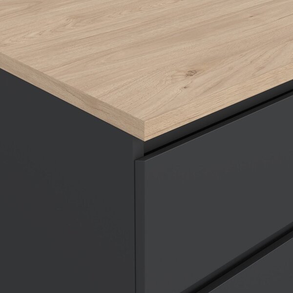 Temno siva komoda 154x76x50 cm Naia – Tvilum