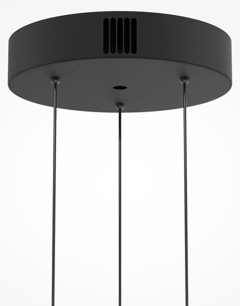 Maytoni LED-visoka svetilka Bassa, rjava, premer 45 cm, steklo, z možnostjo zatemnitve, zatemnjen, Rjava / rjasta, Dnevna soba / jedilnica, Steklo, Sodobni