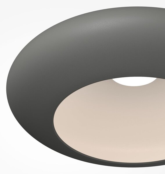 Maytoni LED-stropna svetilka Aros, temno siva, premer 40 cm, kovina, 3.000 K, Siva, Dnevna soba / jedilnica, Aluminij