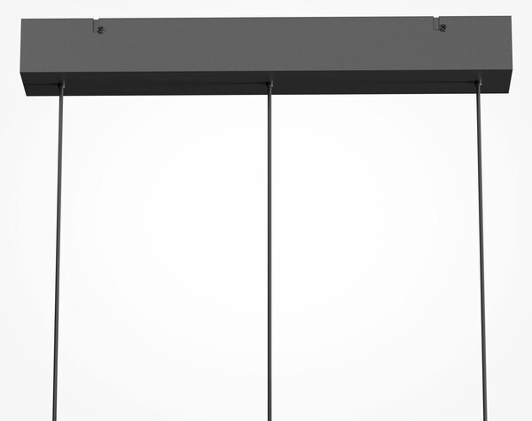 Maytoni LED-visoka svetilka FLOAT, prosojna/črna, 3-žarilna, 68 cm, steklo/kovina, zatemnjen, Prozorna, Dnevna soba / jedilnica, Steklo, Sodobni
