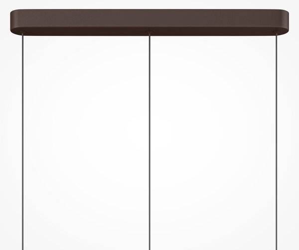 Maytoni LED-visoka svetilka Nuvem, rjava, opalno steklo, dolžina 66 cm, 3-žarilna, zatemnjen, Rjava / rjasta, Dnevna soba / jedilnica, Steklo, Sodobni