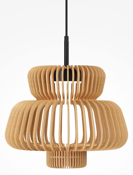 Maytoni LED-visoka svetilka Namiki, premer 35 cm, les, CCT, 14 W, Les, Dnevna soba / jedilnica, Les, Sodobni