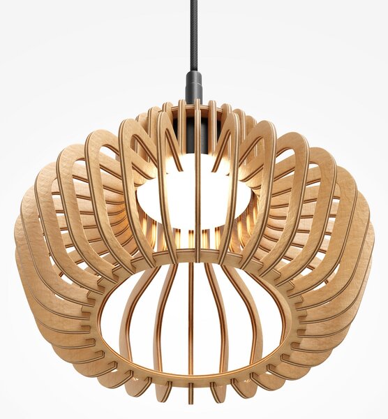 Maytoni LED-visoka svetilka Namiki, premer 27 cm, les, CCT, 14 W, Les, Dnevna soba / jedilnica, Les, Sodobni