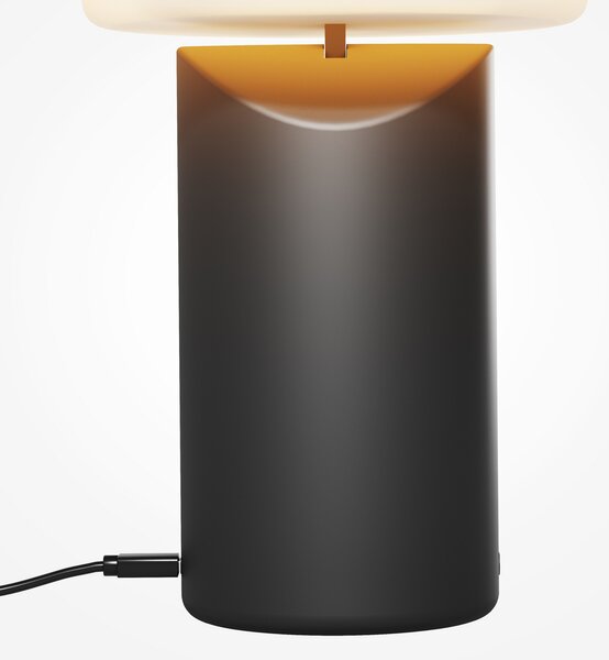 Maytoni LED namizna svetilka na baterije Topo, črna, višina 20 cm, kovinski regulator, zatemnjen, Črna, Dnevna soba / jedilnica, Kovina, Sodobni