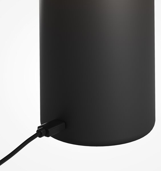 Maytoni LED namizna svetilka na baterije Topo, črna, višina 20 cm, kovinski regulator, zatemnjen, Črna, Dnevna soba / jedilnica, Kovina, Sodobni