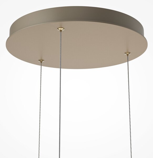 Maytoni LED-visoka svetilka SCALA, rjava/bronasta, Ø 40 cm, 3-kraka, steklo z, zatemnjen, Rjava / rjasta, Dnevna soba / jedilnica, Steklo, Sodobni
