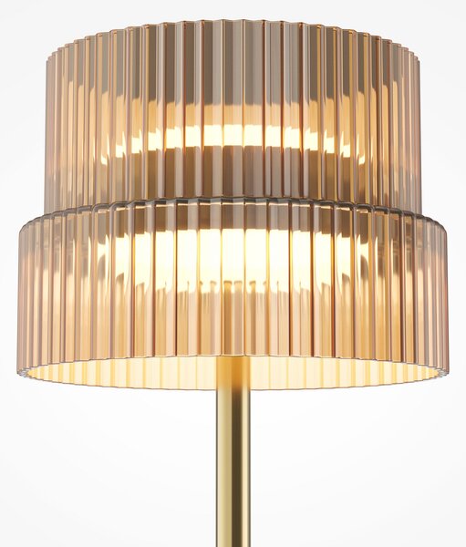 Maytoni LED namizna svetilka SCALA, rjava/bronasta, višina 24 cm, steklo, regulator, zatemnjen, Rjava / rjasta, Dnevna soba / jedilnica, Steklo, Sodobni