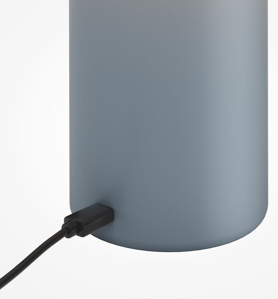 Maytoni LED namizna svetilka na baterije Topo, svetlo modra, višina 20 cm, kovinska, z, zatemnjen, Modra, Dnevna soba / jedilnica, Kovina, Sodobni