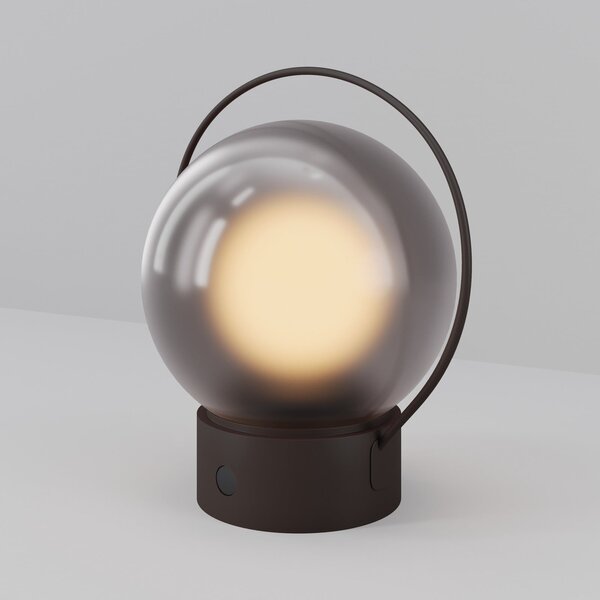 Maytoni LED namizna svetilka na baterije Elyra, rjava, višina 20 cm, IP54, z, zatemnjen, Rjava / rjasta, Dnevna soba / jedilnica, Steklo, Sodobni, Globus