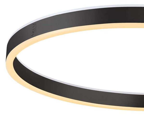 SLV LED-stoječa svetilka One Straight, črna, 2700/3000 K, zatemnjen, Črna, Dnevna soba / jedilnica, Kovina, Sodobni