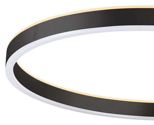 SLV LED-stoječa svetilka One Straight, črna, 2700/3000 K, zatemnjen, Črna, Dnevna soba / jedilnica, Kovina, Sodobni