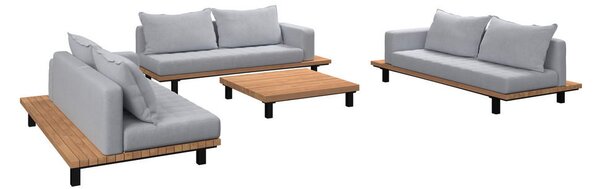 LOUNGE GARNITURA tikovina aluminij