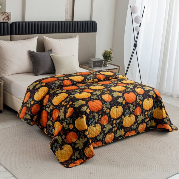 Pregrinjalo za posteljo ORANŽNE BUČE, barvno Dimenzije: 170 x 210 cm
