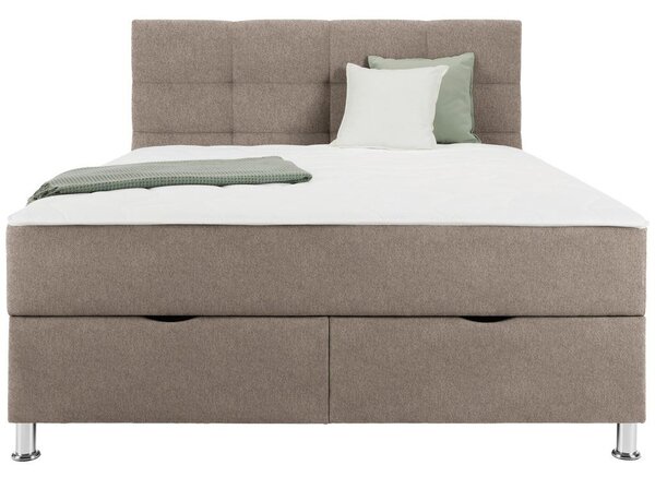 Mömax Postelja Boxspring Oviedo, Barva Kapučina,160x200
