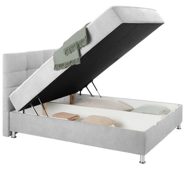 Mömax Postelja Boxspring Oviedo, Svetlo Siva, 160x200