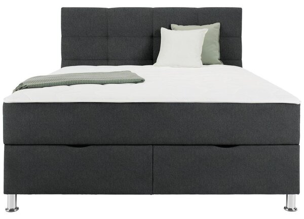 Mömax Postelja Boxspring Oviedo, Antracit,160x200