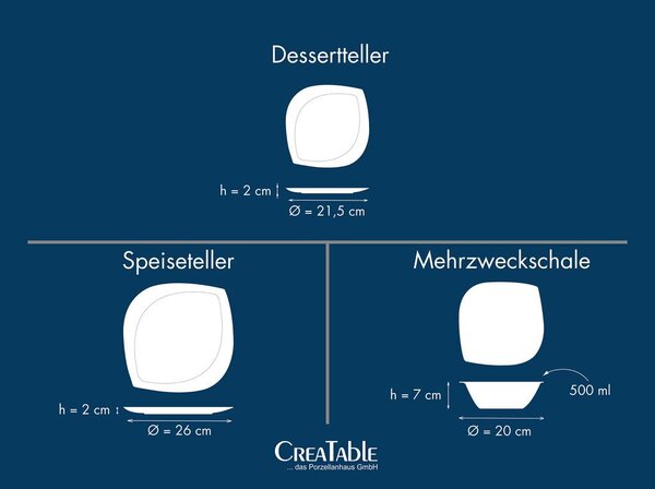 Creatable Jedilni Servis Melbourne Creme, 12-Delni