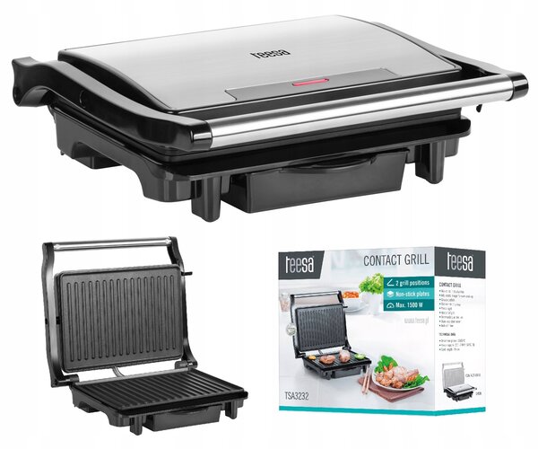 1500W inox toaster in kontaktni žar za sendviče panini žar