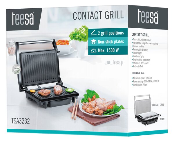 1500W inox toaster in kontaktni žar za sendviče panini žar